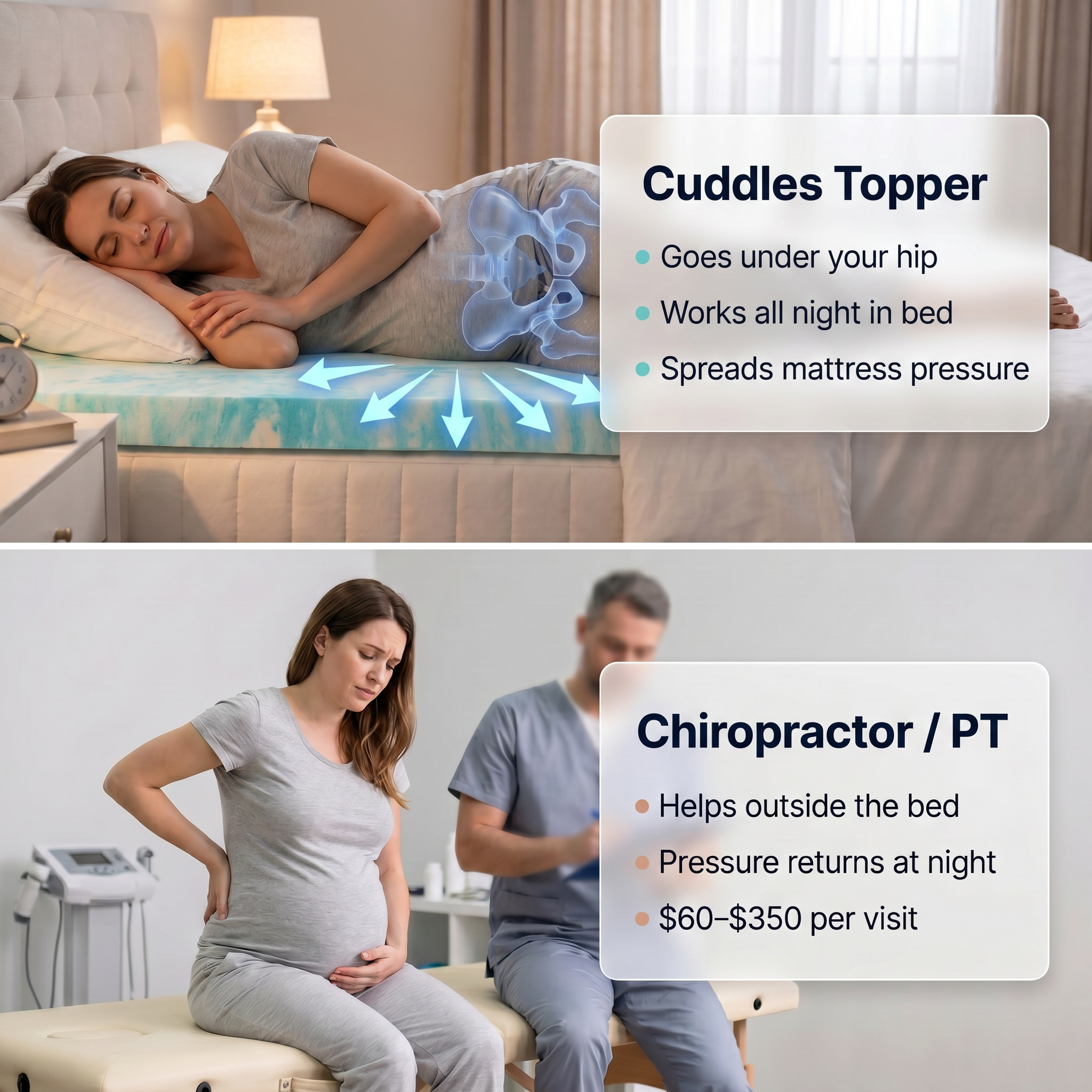 Cuddle Pregnancy Mattress Topper