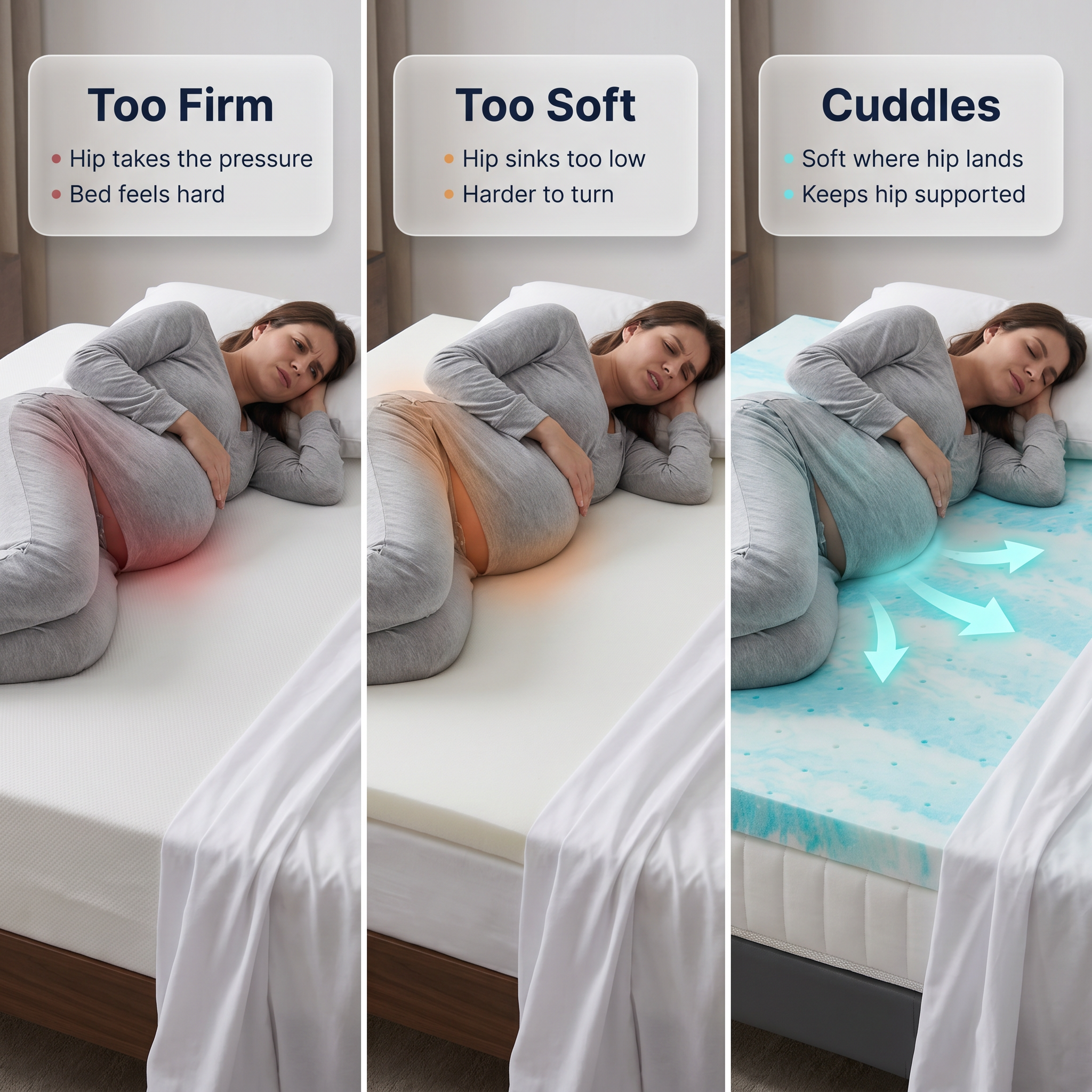 Cuddle Pregnancy Mattress Topper