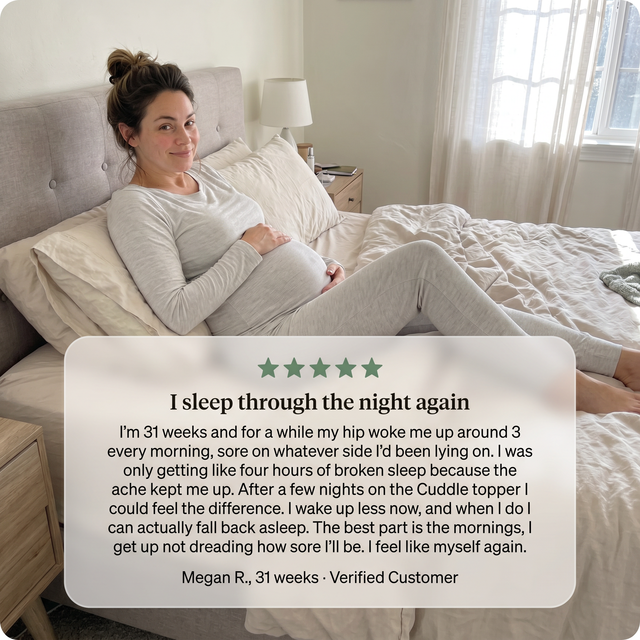Cuddle Pregnancy Mattress Topper